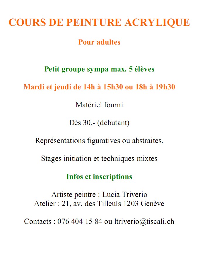 Cours de peinture acrylique