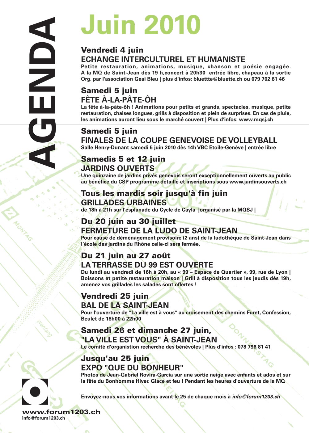 L'agenda de juin 2010 L'agenda de juin 2010