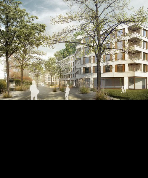 Image vue depuis l'avenue Henri-Golay © Jean-Paul Jaccaud Architectes SA